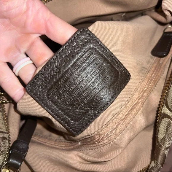 Coach Brown and Blue Monogram Tote - Picture 8 of 11